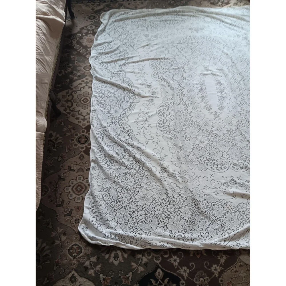 Vintage Lace Tablecloth 63 X 60 Granny core, cottage core